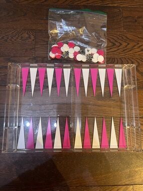 Pink and White Backgammon Set by